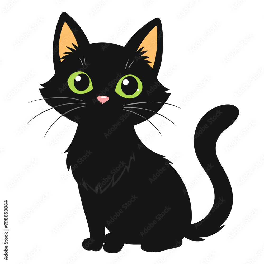 black cat, icon, vector illustration black cat, icon, vector illustration