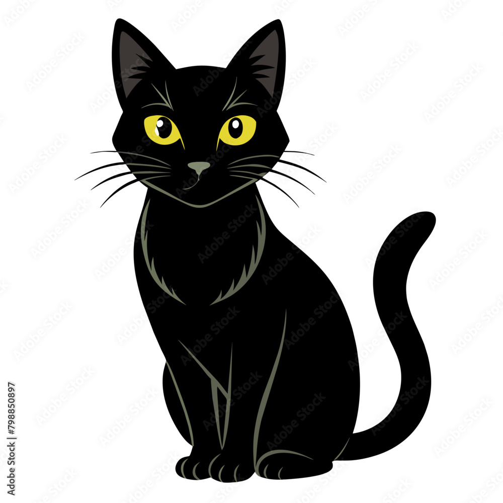 black cat, icon, vector illustration black cat, icon, vector illustration