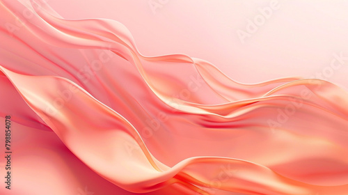 Soft Fluid Wave Design in Peach Pink