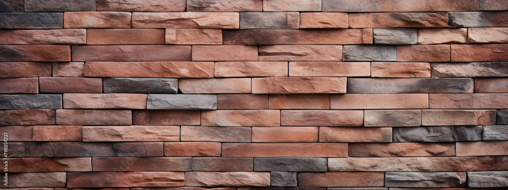 Obraz premium horizontal modern brick wall for pattern and background.