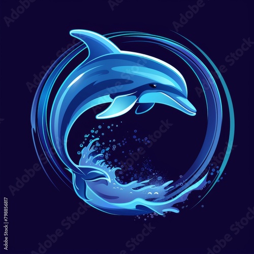 Two Dolphins Swimming in a Circle