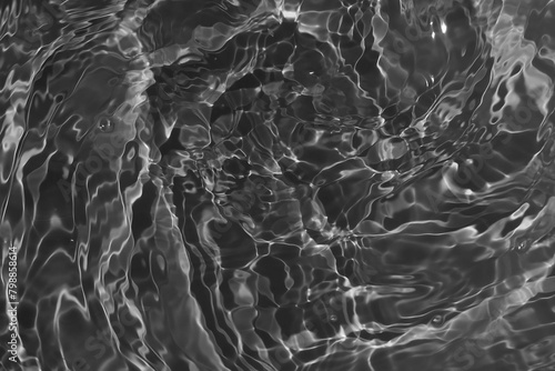 Dark deep black water surface with ripples 