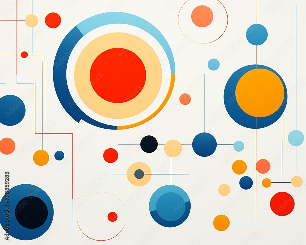 Discs and loops, endless pattern, clean lines, flat illustration, white ground , flat graphic drawing Discs and loops, endless pattern, clean lines, flat illustration, white ground , flat graphic drawing