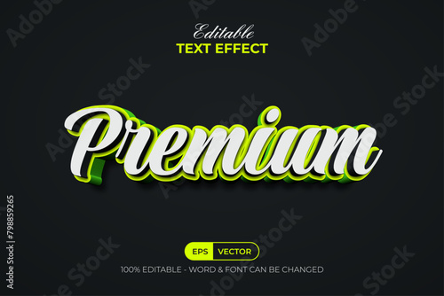 Green Premium Text Effect 3D Style. Editable Text Effect. © Mockmenot