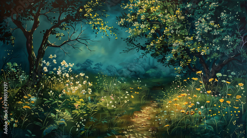 forest at spring night