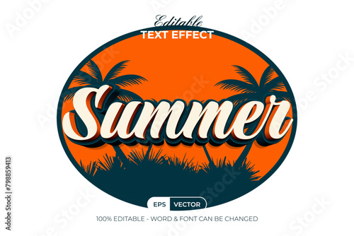 Summer Text Effect 3D Style. Editable Text Effect. (ID: 798859413)