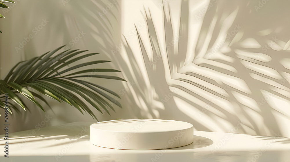 Pedestal Background Palm,generative ai Pedestal Background Palm,generative ai