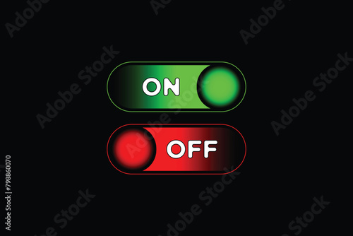 Vector ON OFF button for ui/ux design. 