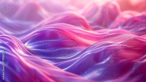 Abstract 3D digital waves in shades of pink and purple with a high-saturation and high-key film