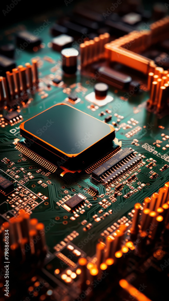 Closeup stock photo of a motherboards BIOS chip and surrounding ...