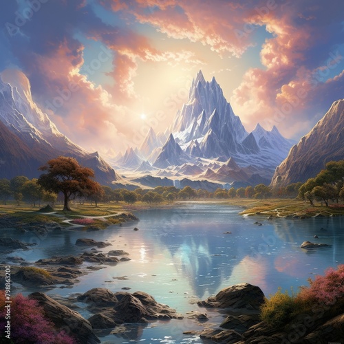 the spiritual beauty of a serene landscape in your art