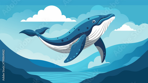 A magnificent humpback whale breaching in a protected marine sanctuary safe from the harm of commercial fishing and shipping.