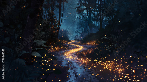 Glittering trails of light lead the way, guiding travelers on their journey through the unknown. © Tae-Wan