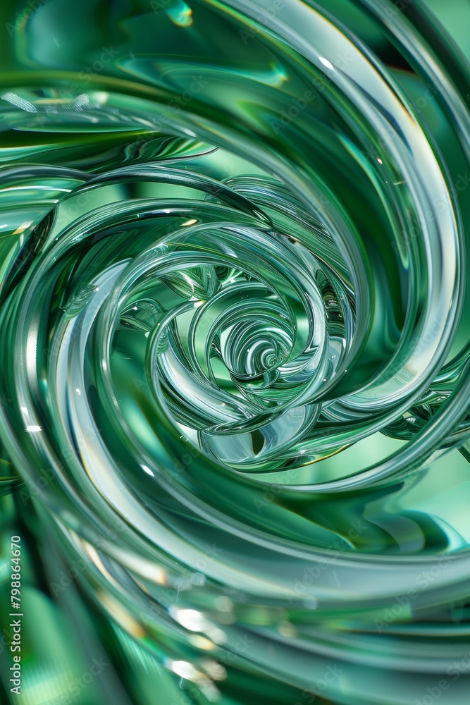Abstract geometric acidic background with glass spiral tubes, flow clear fluid with dispersion and refraction effect, crystal composition of flexible twisted pipes, modern 3d wallpaper, design Abstract geometric acidic background with glass spiral tubes, flow clear fluid with dispersion and refraction effect, crystal composition of flexible twisted pipes, modern 3d wallpaper, design