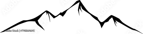 black and white mountain vector