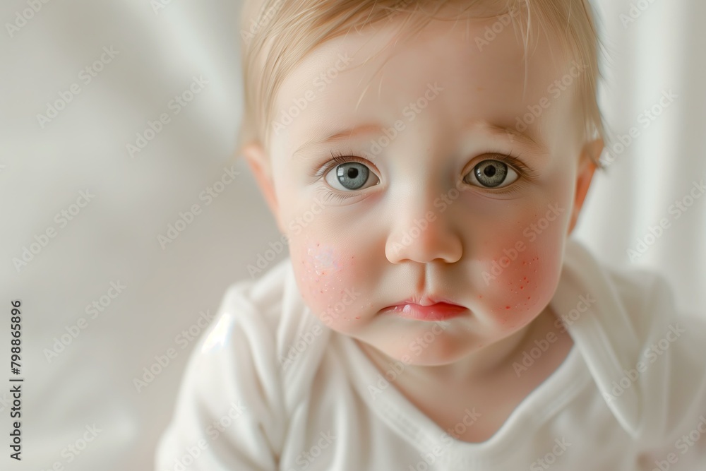 a six month old baby with red rash on the cheeks, food allergies, weaning