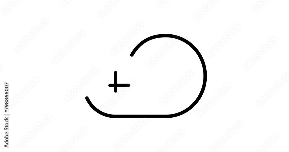 Add to cloud animated outline icon on white background. Cloud computing 4k motion design animation for web, mobile and ui design Add to cloud animated outline icon on white background. Cloud computing 4k motion design animation for web, mobile and ui design