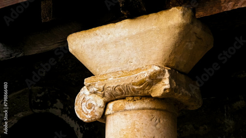 Ancient lonic column. Ochrid City, Macedonia. photo