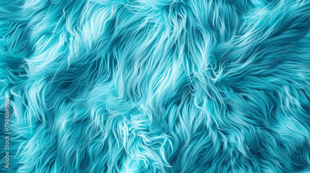 Soft turquoise fur, textured background Soft turquoise fur, textured background