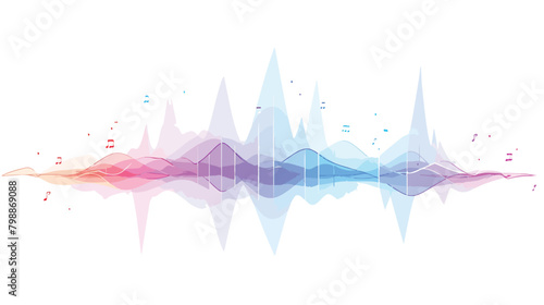 Graphic of amplitude or audio range effect. Chart o photo