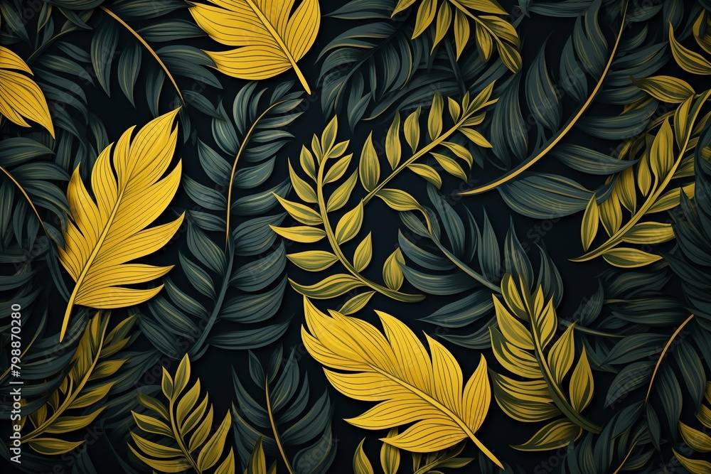 Jungle king motif, leafy decor, continuous print, simple flat, solid backdrop , repeating pattern Jungle king motif, leafy decor, continuous print, simple flat, solid backdrop , repeating pattern