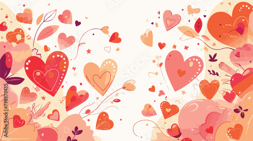 Greeting card or postcard template with Happy Valen