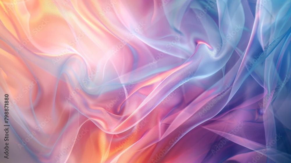 A colorful, abstract image of a flowing piece of fabric with a pink and blue hue. The image has a dreamy, ethereal quality to it, as if it were a painting or a piece of digital art A colorful, abstract image of a flowing piece of fabric with a pink and blue hue. The image has a dreamy, ethereal quality to it, as if it were a painting or a piece of digital art