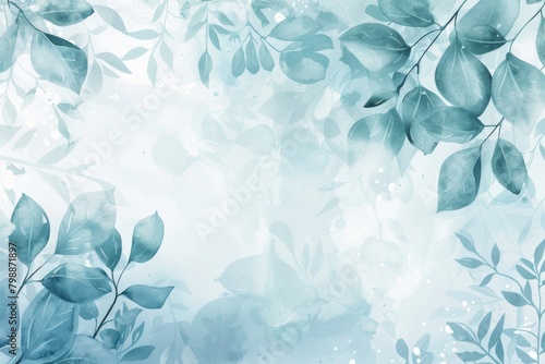 Delicate blue and white floral illustration on a soft backdrop, suitable for elegant invitations, soothing wallpapers, or graceful designs with copy space.