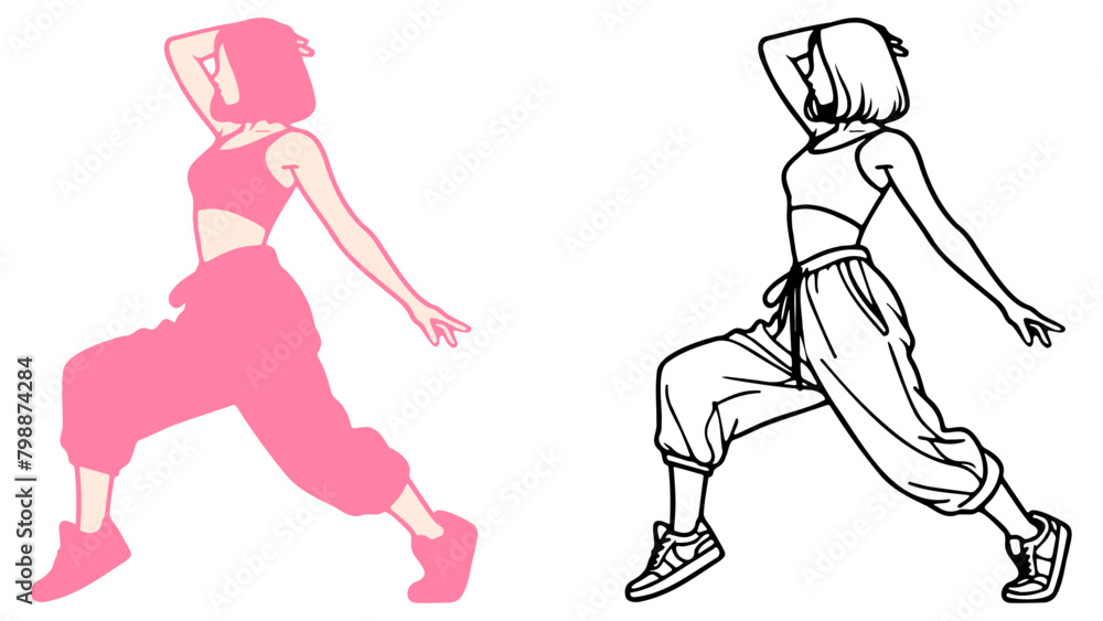 Street Dance Girl Illustration. Street Dance Girl Illustration.