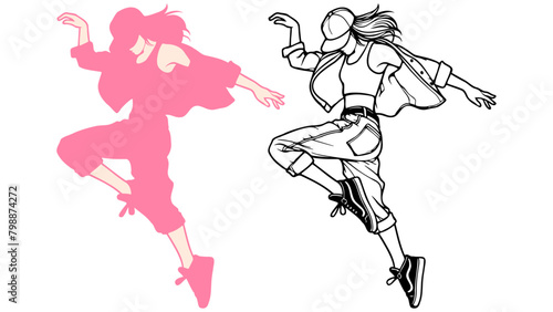 Street Dance Girl Illustration.
