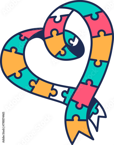 illustration of a Austin's awareness day ribbon