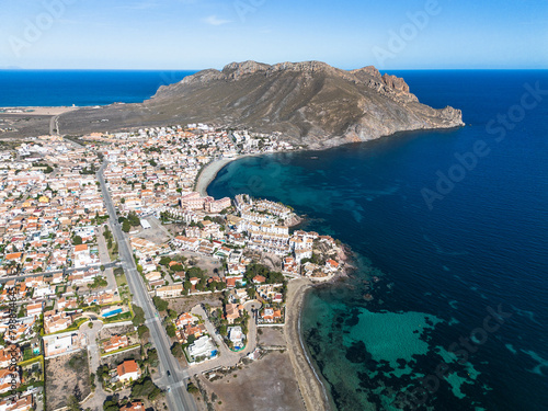Calabardina village and Cape Cope in Murcia aerial view