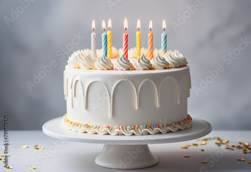White birthday cake