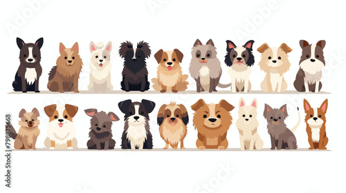 Collection of adorable dogs of various breeds isola