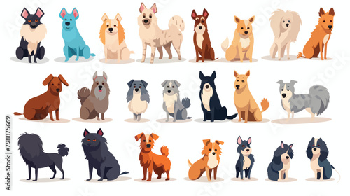 Collection of adorable dogs of various breeds isola © iclute4