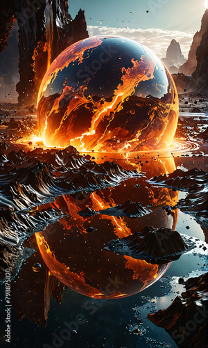 Round lava hits the earth