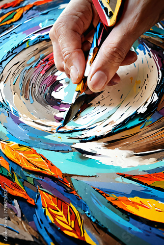 Colorful writing on canvas