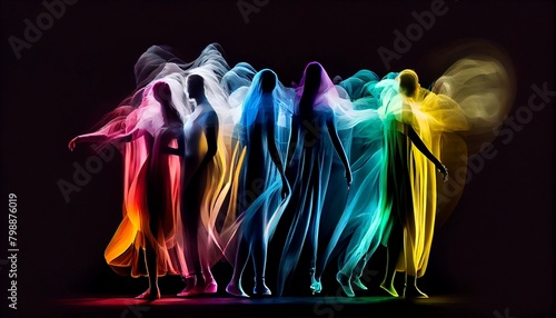 Dancing ghosts in rainbow colors © Schneestarre