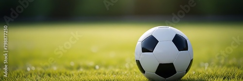 close up view of soccer ball on grass on soccer field stadium 