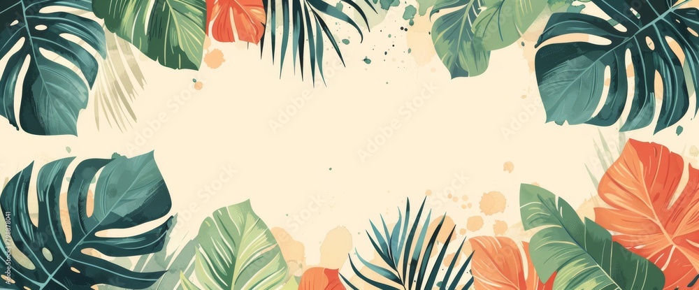 Tropical Leaf Border Design Tropical Leaf Border Design