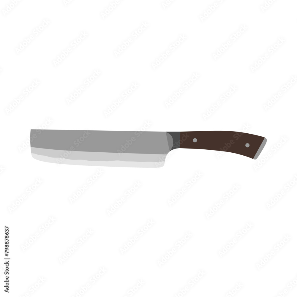 usuba is a traditional Japanese style knife designed specifically to cut vegetables. Japanese cuisine vector illustration. A traditional Japanese kitchen knife with a steel blade and wooden handle. usuba is a traditional Japanese style knife designed specifically to cut vegetables. Japanese cuisine vector illustration. A traditional Japanese kitchen knife with a steel blade and wooden handle.