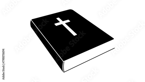 Holy Bible emblem,  black isolated silhouette