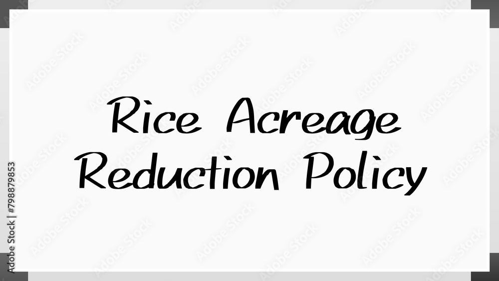 Rice Acreage Reduction Policy のホワイトボード風イラスト
