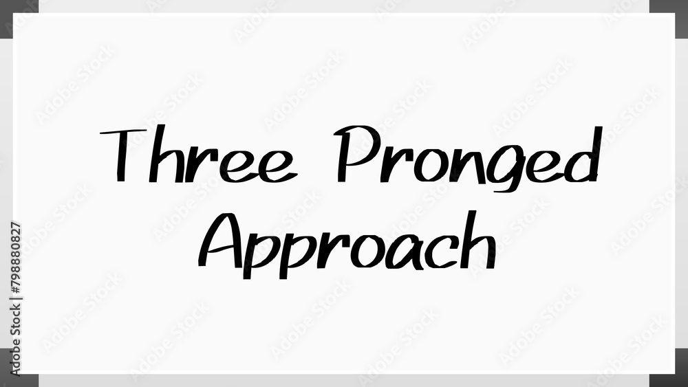 Three Pronged Approach のホワイトボード風イラスト