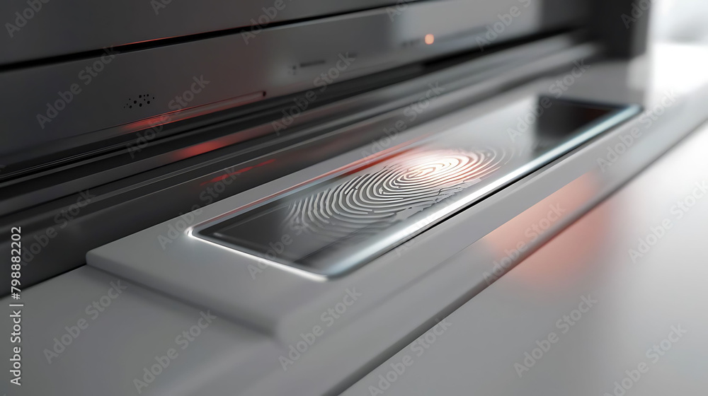 biometric security camera on a countertop with a red light and a silver television in the background biometric security camera on a countertop with a red light and a silver television in the background