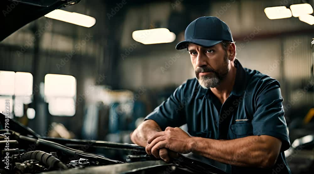 KFZ-Mechaniker in der Werkstatt, Porträt