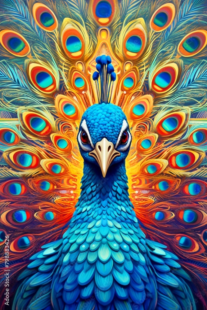 Fototapeta premium Portrait of a peacock