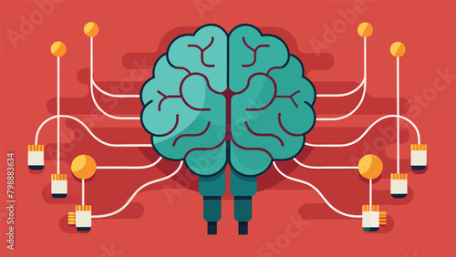 An illustration of a brain with various wires and electrodes attached representing the need for safety standards in the use of neurotechnologies..