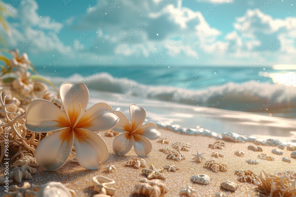 Fototapeta premium a summer 3d background 