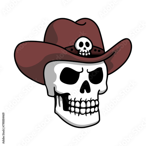 skull with cowboy hat photo